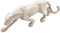 Panther Skulptur XXL - Deko Figur Geometrisch Origami Design - Cremeweiß Polyresin 43x14x7cm