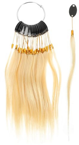 Beavorty 30 Stück Haarfarbringe Echthaar-Farbfelder Zum Testen Von Farbmusterringen Gerade Haarproben Für Den Friseursalon 30 Strähnen Zum Färben Von Salonhaaren Beige
