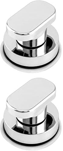 QWORK® 2 Piezas Potente Tirador de Ventosa Giratorio Perilla de Puerta que No Deja Marcas y Sin Perforaciones para Cajón Puerta de Armario Puerta de Baño Puerta de Refrigerador Tapa de Inodoro-Plata