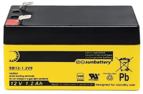 SUN Battery SB12-1.2V0 12V 1,2Ah Blei Akku AGM mit VdS