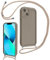 Coalbooliy Coque pour iPhone 14 6,1 avec Cordon de Collier Réglable, Etui Protection de la Caméra Silicone Souple TPU Antichoc Housse avec Corde Lanyard Cover pour Femmes Filles, Kaki