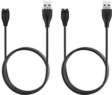 USB Ladekabel für Garmin Vivoactive 5 4 4S, 2 Stuck ladekabel fur Garmin Venu 2 2S 3 SQ Forerunner 5 245 265 935 945 Instinct 3 Fenix 7 Pro 7S 7X 7X Pro Vivomove 3 3S Sport Approach S60 S10/12 S40/42