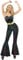 Spooktacular Creations 70er-Jahre-Disco-Kostüm für Damen, schwarzer Pailletten-Disco-Overall, Disco-Kostüm für Erwachsene mit Gürtel für Bühnenauftritt und Halloween-Anziehparty M