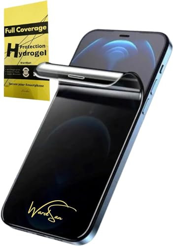 WardSan [2 Pièce Pour iPhone 12/12 Pro 6.1 - Films de Protection d'écran Hydrogel Anti-Espion Private 3D intégrale | Anti-Spy | Anti-choc | Protecteur TPU souple |Mieux qu'un verre trempé