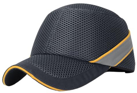 Anstoßkappe, Helm und Kopfschutz, widerstandsfähig, leicht, atmungsaktiv, Schutzhelm für Herren, Damen und Radfahren, Grau