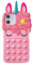 Asgens Fidget Pop Hülle für iPhone 12/12 Pro, Niedliches Hellrosa Magisches Einhorn Druckentlastende Push Bubbles, weiche Silikon-Handyhülle für Apple 12/12 Pro 6.1 Zoll