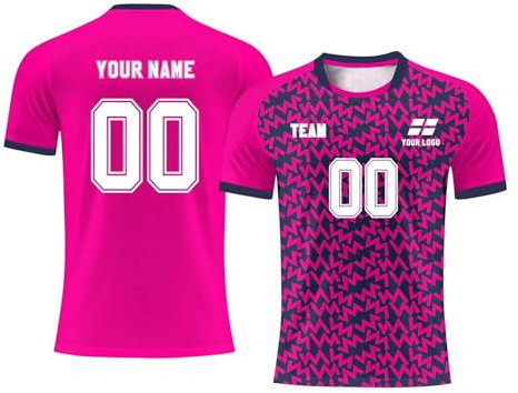 Herren Fussball T-Shirt Personifizieren Fussball Trikot Kinder Erwachsene mit Nummer Name Team Logo Fußball Trikot