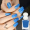 Blue Nail Polish, Quick Dry Gel Nail Varnish, Long Lasting Water-Based Formula, DIY Manicure Nail Polish for Women, High Gloss Nail Lacquer with Easy Peel-Off Removal, Nail Lacquer in Stylish Colors