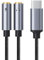 LEIBOCHAO Adaptateur USB C vers Jack 3,5 mm, Splitter USB C vers Double Jack Aux Écouteur Câble, Double 3.5mm Femelle Adaptateur Casque Écouteur Câble, pour Casques Audio