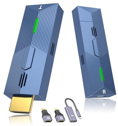 EVATEK HDMI Wireless, Wireless HDMI Transmitter and Receiver, 1080P Hdmi Funkübertragung, hdmi Funk für Streaming Video Audio File von, Laptop, PC/PS4 auf TV/Projektor, Streaming Video