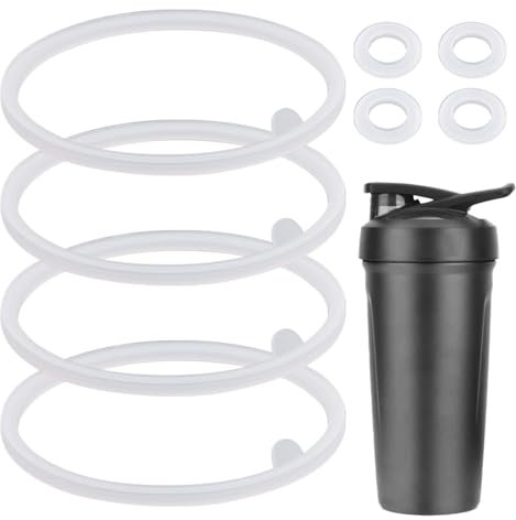 8pcs Lid Gasket Replacement for Blender Bottle Strada Flip Shaker Cup Water Bottle Parts Accessories, 2 Sizes Silicone Seal Ring for Blenderbottle Strada Flip Shaker 24 oz 28 oz