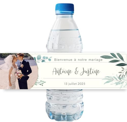 Personalisierte Aufkleber For Flaschenetiketten For Hochzeitstag, Party-Etikett For Wasserflaschen, Jedes Foto, Jeder Name, Individueller Namenstext, Aufkleber For Wasserflaschen(A3)