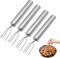 VZU Lot de 4 fourchettes à pommes de terre en acier inoxydable - 18,3 x 1,9 cm - Fourchettes à pommes de terre à granulés - Fourchette à fruits et légumes - Fourchette à maïs - Réutilisable - Outil de