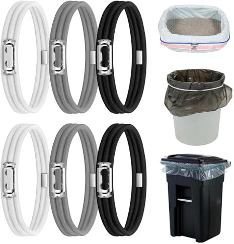 Bin Bag Hoop,Elastic Bands Trash Can Bag Bands,Garbage Rubber Bands Cord,Adjustable Design Trash Bands Multifunction Bands Litter Box Bands for Outdoor Kitchen Tables Picnic Camping Party