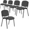 topsit Besucherstühle 5er Set, stapelbare Konferenzstühle ohne Armlehnen, Stapelstühle mit Metallgestell, für Büro, Konferenz, Reception (Antrazit)