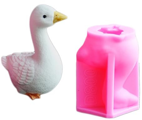 LXJLXD Silikonformen mit 3D-Gans-Figuren für Seifenherstellung, Gipsdekoration, Zement, Ton, Silikonformen