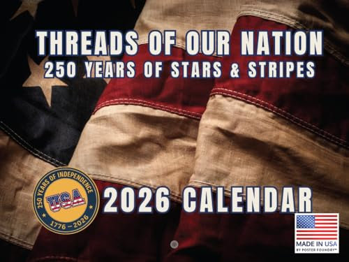 USA 250th Anniversary 1776 Thread of Nation Kalender 2026 Monatswand