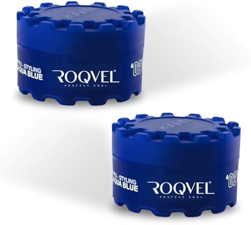 ROQVEL Hair Styling Wax Aqua Blue, 2x150ml, Starker Halt & Brillanter Glanz, Wasserbasierte Formel, Professionelles Haar-Styling