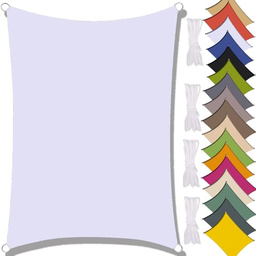 MAJINGC Vela Parasole Impermeabile Dell'ombrellone 3X6M Vela Ombreggiante, Resistente ai Raggi UV 95%, Vela Ombreggiante per Piscina, Giardino, Terrazza, Parco, Piscina，Campeggio Bianco