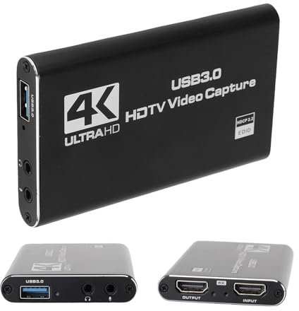 4K Video Capture Card, HDMI -Schnittstelle zu USB C 3.0 mit MIC -Loop Out, 1080p 60FPS -Capture -Karte für Spiele, Streaming, Video, für MacOS, Switch,