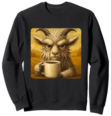 Mug Goat Grumpy Coffee Morning Humour Wildlife Tired Sweatshirt
