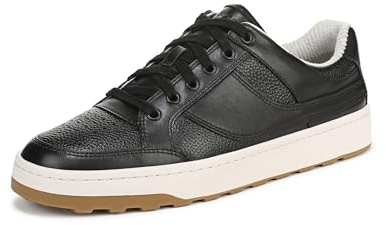 Vince Men's Wilder Court Sneaker, Black Leather, 7.5 UK