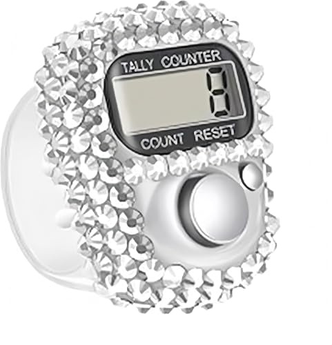 Rzcin Contatore elettronico per dita contatore clicker, comodo contatore digitale portatile, mini contatore di giri ripristinabile per accessori da golf, traccia e (argento)
