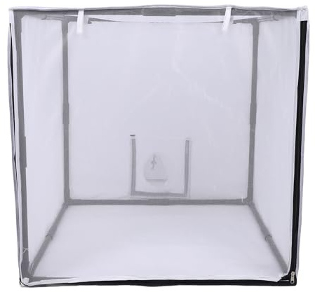 Walfront Cabina di Vernice Spray Portatile Mobile Spray Paint Booth con Tende a Rete e 4 Filtri per Garage Studio Yard 75x75x75cm