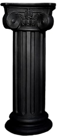Classic Magnesium Oxide Greek Roman Column Pillar for Indoor & Outdoor Use, Vinatge Architectural Decoration for Statues Plants, Vases, Books for Home, Office, Garden, Backyard, Patio, Wedding or Event Dispalys, 28.7”High (Black)