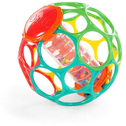 Oball, Regenmacher, flexibler, leicht greifbarer Ball, zum Schütteln, Greifen und Beißen, ab 3 Monaten