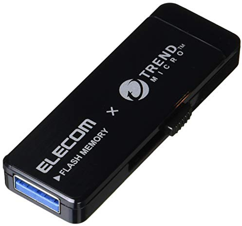 ELECOM USB flash drive 16GB USB3.0 Trend Micro anti-virus software installed [Black] MF-TRU316GB (Japan Import)