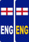2 x ENG England St George's cross Euro Number Plate Vinyl Car Stickers by Ellis Graphix
