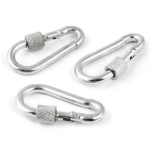 10 Stück Karabinerhaken mit Sicherung 10mm karabiner haken | Stahl C15, galvanisch verzinkt DIN 5299 C | Seilzubehör Zubehör Seil Drahtseil Zubehörteile | DQ-PP