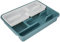 Range-couverts double en plastique - Gris Silver - 9 compartiments (5+4) - partie supérieure coulissante et amovible - 40x30x7 cm - fabriqué en Italie - M home by Mazzei Mondex