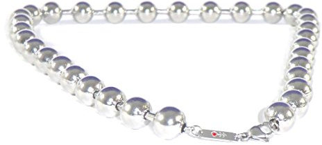 MARSOXX Herrenschmuck Extrem Dicke Kugelkette 46cm aus Edelstahl