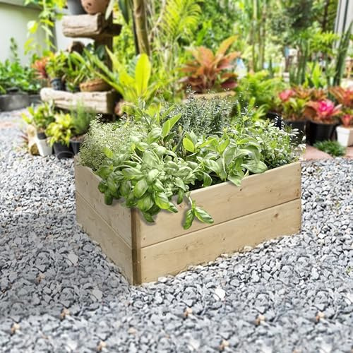 Greena Triangular Timber Raised Garden Planters For Outdoor Plants Vegetables Herbs Flowers Renewable Scandinavian Pine Pressure Treated For Long Product Life Made in the UK (90(L) cm x 30(H) cm)
