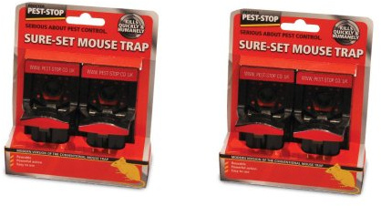 4 (2 x 2 Packs) Sure-Set Plastic Re-usable Mouse Traps Procter Pest-Stop