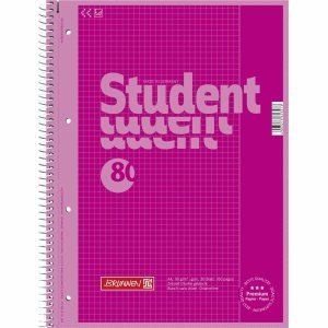 Brunnen 10 x Kollegblock Student Colour Code A4 90g/qm 80 Blatt pink Lineatur 26