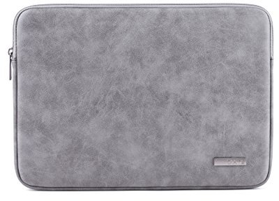 Custodia Sleeve Borsa Pelle scamosciata per pc portatile 14 pollici, Grigio Chiaro