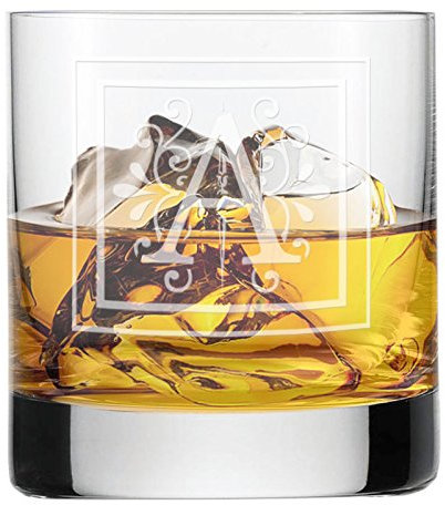 Amikado Verre à Whisky personnalisé avec Une Initiale Baroque