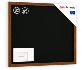 ALLboards Kreidetafel mit lackiertem Holzrahmen 100x80cm, Schwarz, Schreibtafel, Kreide, Schreibtafel zum Aufhängen, Tafel schwarz, Wand Tafel Holz, Tafel gastronomie, Kreidetafel wand