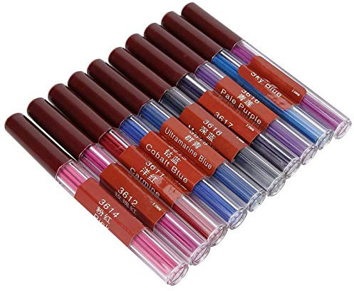 10 farbige 2,0 mm Blei-Nachfüllungen, Nachfüll-Bleistiftmine für Druckautomaten, 8 Stück für jede Farbe, Höhe: 90 mm