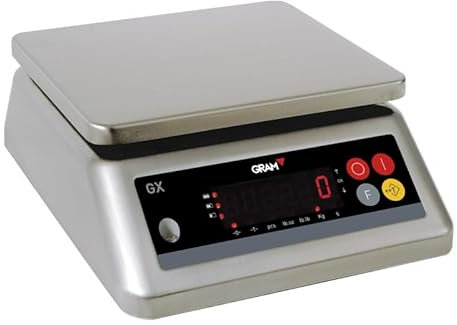 Gram Báscula de Sobremesa de Uso Cocina Industrial GX-30K (30 kg / 2 g, Plato de Pesaje 22,5 x 18,5 cm)