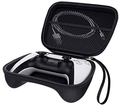 MoKo Kompatibel mit Sony Playstation 5 Wireless Controller DualSense Xbox Series X/S Tasche Tragetasche, PS5 600D Oxford Stoff Eva Hartschale Aufbewahrungstasche mit Handschlaufe - Schwarz