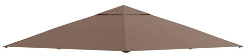 Outsunny Tetto di Ricambio 3x3m, Telo Sostitutivo per Gazebo da Giardino in Poliestere con Foro di Ventilazione, Color caffè