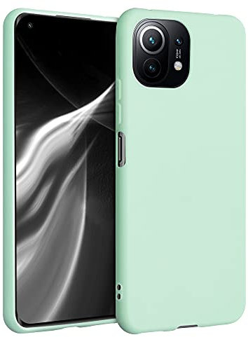 kwmobile Custodia Compatibile con Xiaomi 11 Lite (5G) NE/Mi 11 Lite (5G) Cover - Back Case per Smartphone in Silicone TPU - Protezione Gommata - menta matt
