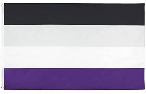 MOGADEE® Asexuelle Pride Flagge, Asexual Flag, 90 * 150cm Flagge Asexuell, LGBT Wetterfest Asexuelle Flagge mit Messinglöchern, Asexuelle Pride Flagge geeignet für Indoor und Outdoor LGBT Aktivitäten