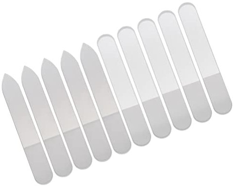 Lurrose 10st Nagelfeile Aus Glas Maniküre Nagelfeilen Nagelpufferfeile Fingernagelfeile Glas Nagelpufferblöcke Doppelseitige Nagelfeilen Polierartefakt Runder Kopf Gehärtetes Glas