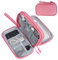 WWW Electronics Accessories Organiser Bag,Travel Cable Organiser Bag,2-Layers Portable Waterproof Travel Gadget Bag for Cable,SD Cards,Charger,Power Bank,Pink,Small