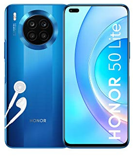 HONOR 50 Lite Smartphone Débloqué – Téléphone Portable 128 Go, 6 Go RAM, Double SIM, Quad Caméra 64 MP, Ecran 6,67, Supercharge 66W, Snapdragon SDM662, NFC (Version Française) – Bleu